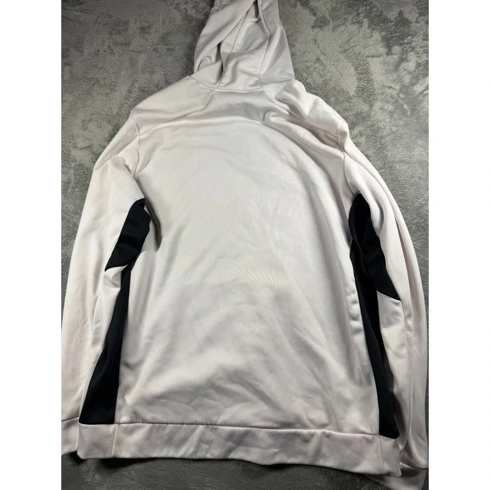 Nike Therma-FIT Hoodie Men's XL White Black Swoosh Quarter Zip Pullover